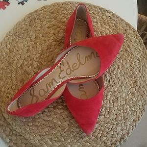 Sam Edelman suede flats with pointed toe.